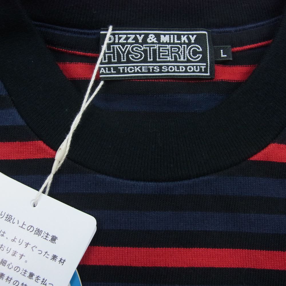 HYSTERIC GLAMOUR ヒステリックグラマー 23AW 02233CL07496 VIXEN GIRL ビクセンガール ボーダー 長袖 Tシャツ マルチカラー系 L【新古品】【未使用】【中古】