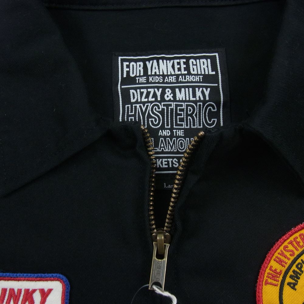 HYSTERIC GLAMOUR ヒステリックグラマー 23AW 02233AB11496 PATCH CUSTOM パッチカスタム ブルゾン ブラック系 L【新古品】【未使用】【中古】