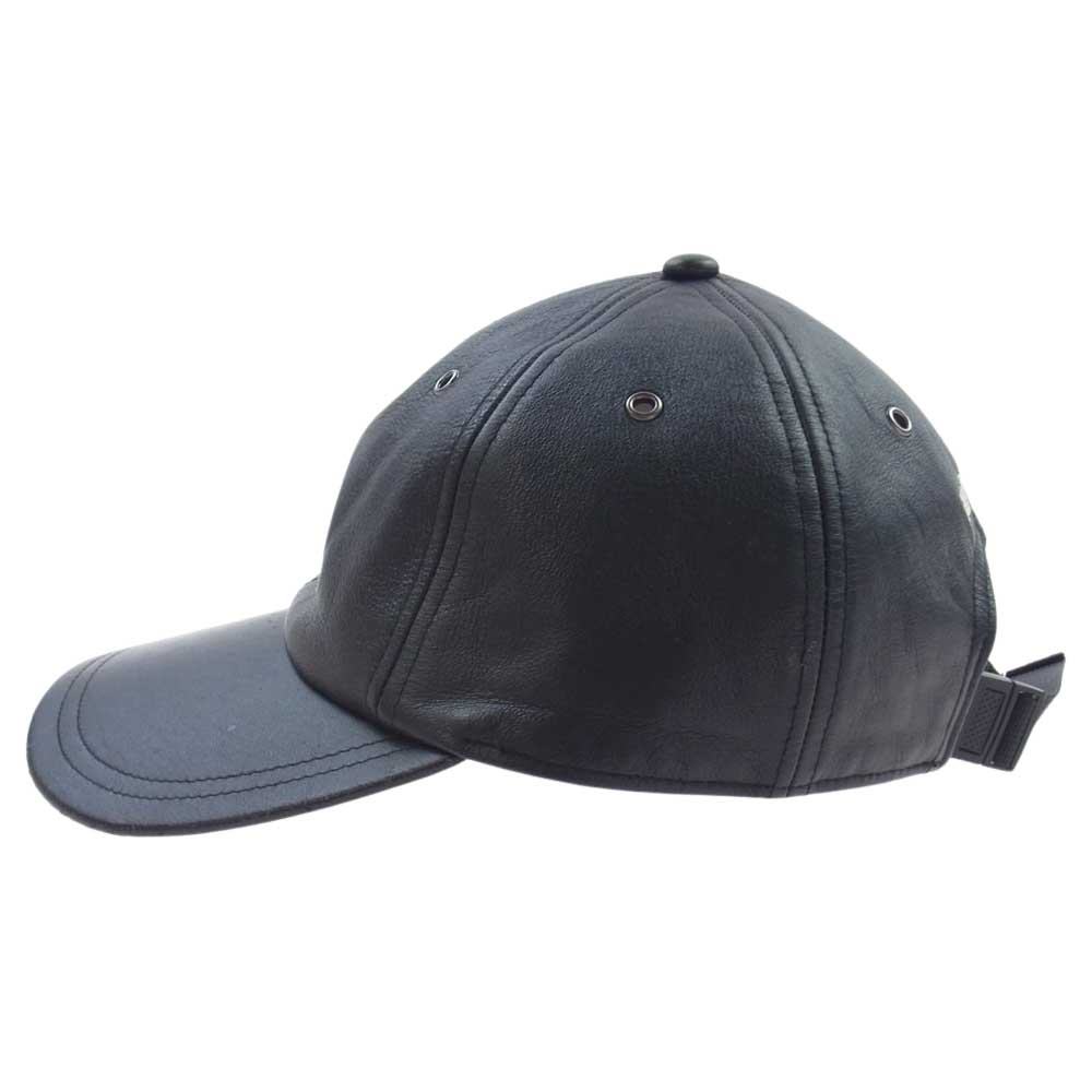 Supreme シュプリーム 18AW NN41804I × THE NORTH FACE ノースフェイス Leather 6-Panel Cap レザー パネル キャップ 帽子 ブラック系 ワンサイズ【美品】【中古】