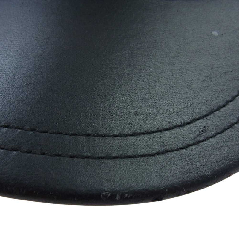 Supreme シュプリーム キャップ 18AW NN41804I × THE NORTH FACE ノースフェイス Leather 6-Panel Cap レザー パネル キャップ 帽子 ブラック系 ワンサイズ【美品】