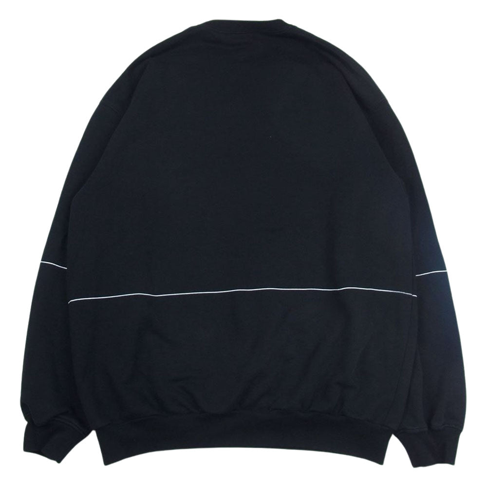 BALENCIAGA バレンシアガ 17AW 485994 TWK22 Oversized Homme City Sweatshirt オーバーサイズ オム シティ クルーネック スウェットシャツ 刺繍 ブラック系 M【中古】