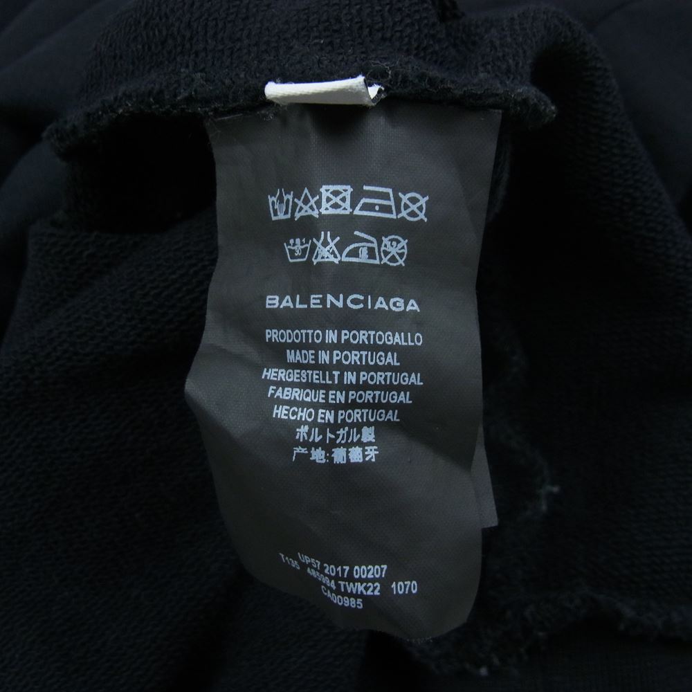 BALENCIAGA バレンシアガ 17AW 485994 TWK22 Oversized Homme City Sweatshirt オーバーサイズ オム シティ クルーネック スウェットシャツ 刺繍 ブラック系 M【中古】