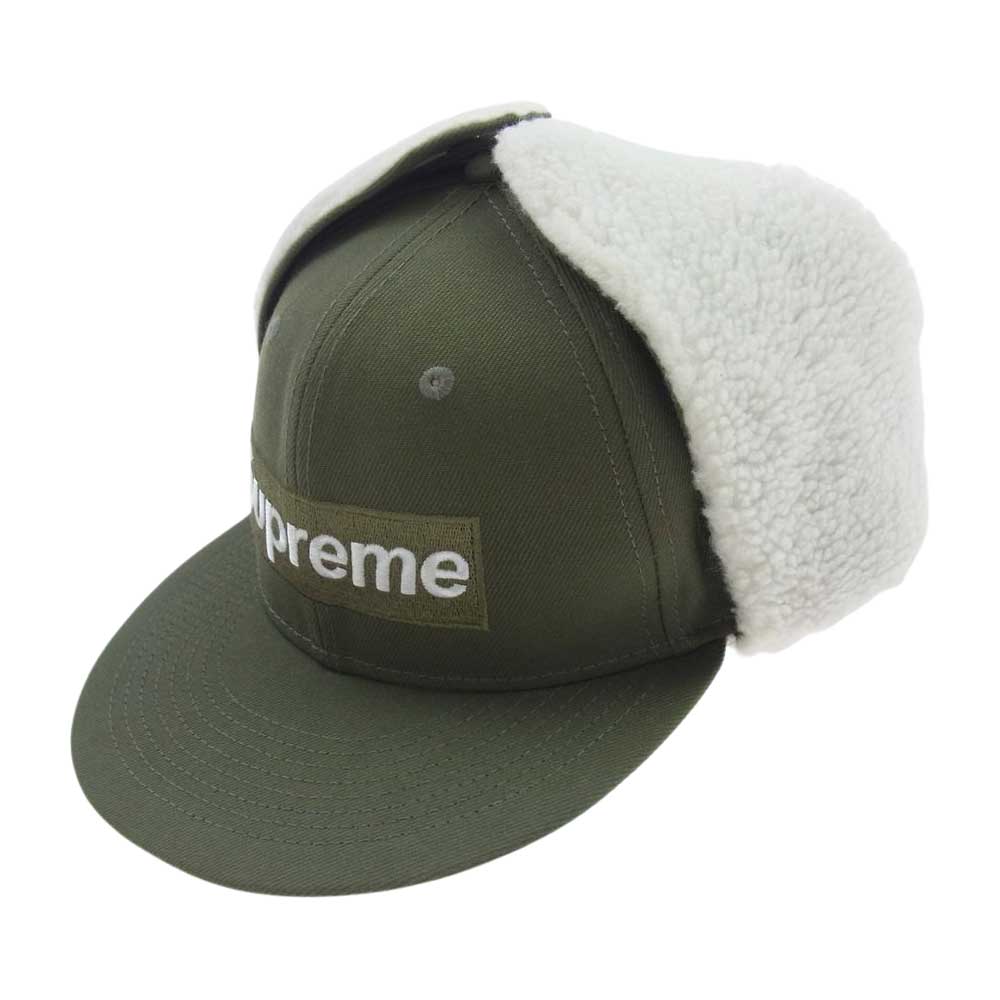 Supreme シュプリーム 21AW earflap new era cap box logo カーキ系 61.5cm【中古】