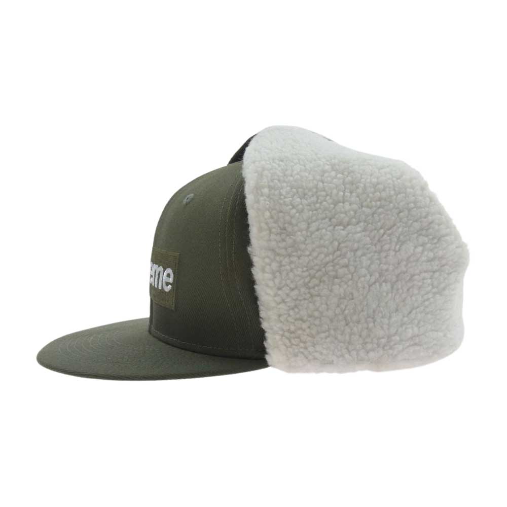 Supreme シュプリーム 21AW earflap new era cap box logo カーキ系 61.5cm【中古】