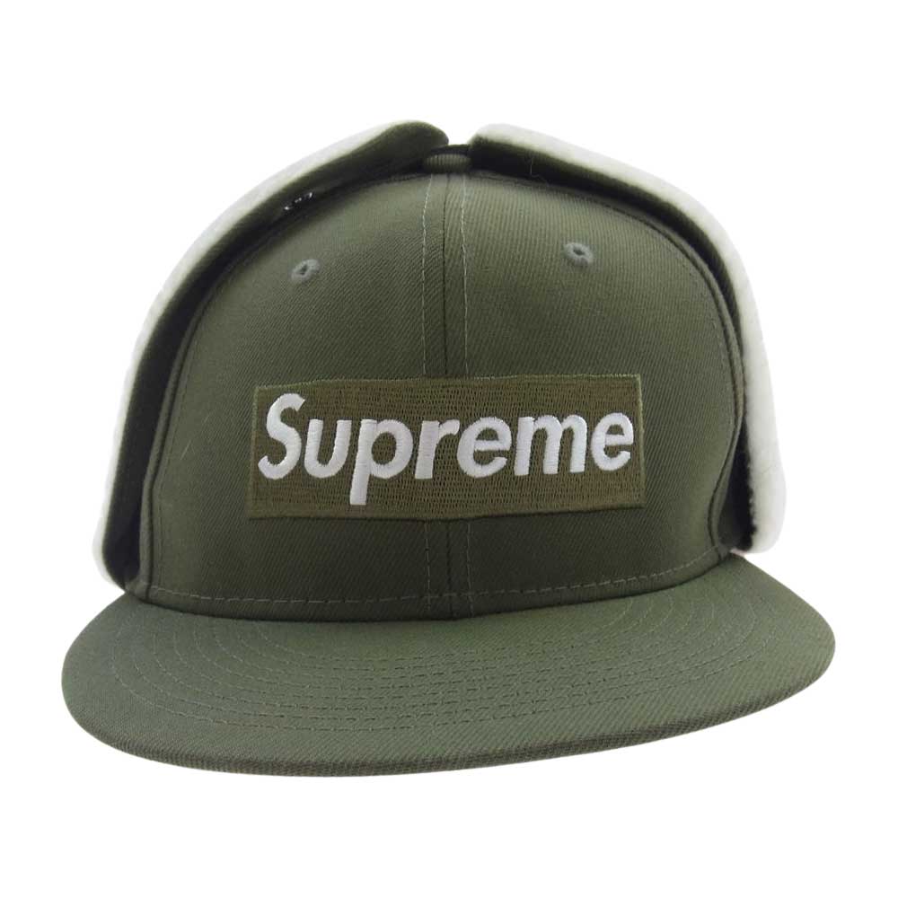 Supreme シュプリーム 21AW earflap new era cap box logo カーキ系 61.5cm【中古】