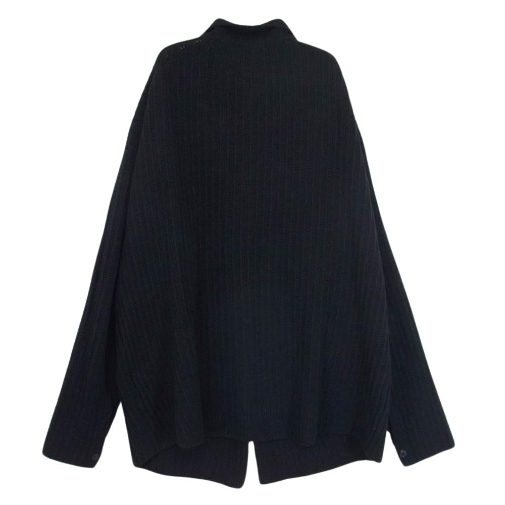 AURALEE オーラリー A23SC01HA BRUSHED COTTON WOOL RIB KNIT SHIRT ニット シャツ ブラック系 4【中古】