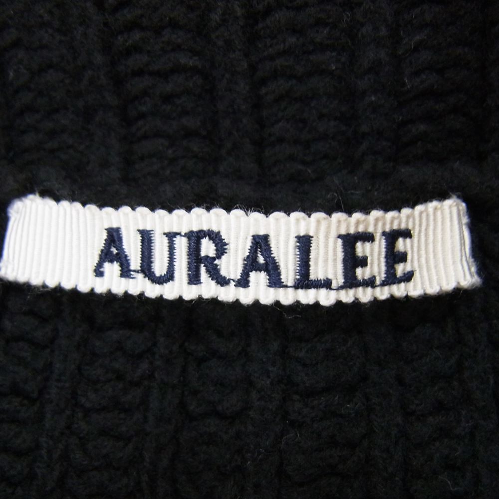 AURALEE オーラリー A23SC01HA BRUSHED COTTON WOOL RIB KNIT SHIRT ニット シャツ ブラック系 4【中古】