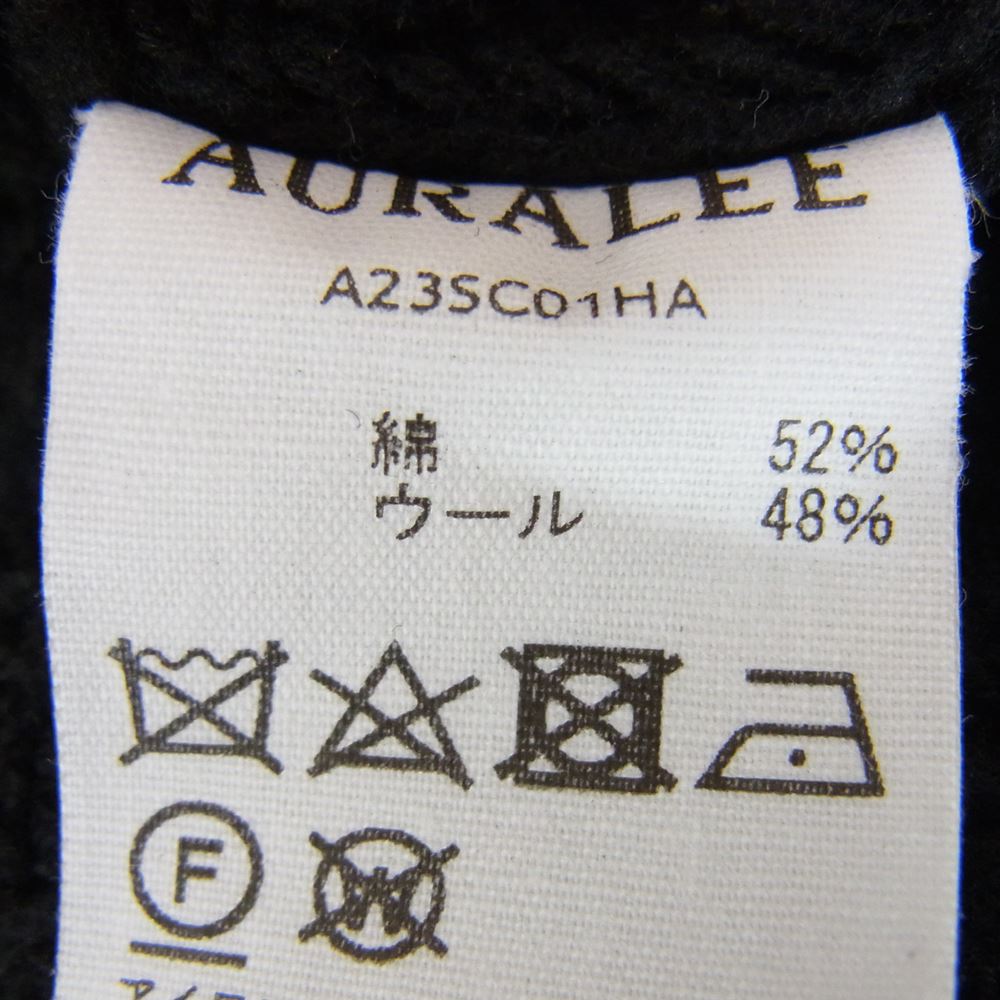 AURALEE オーラリー A23SC01HA BRUSHED COTTON WOOL RIB KNIT SHIRT ニット シャツ ブラック系 4【中古】