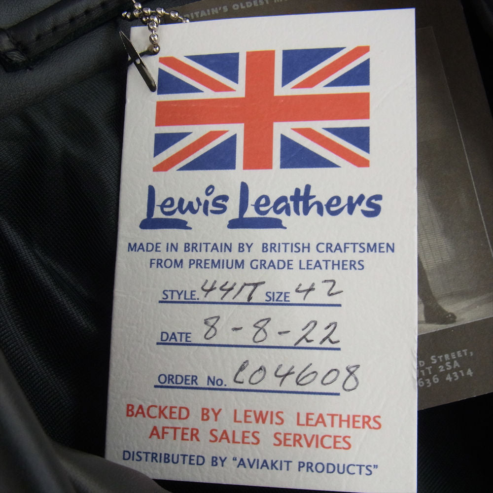 Lewis Leathers ルイスレザー 441T  TIGHT FIT CYCLONE サイクロン タイトフィット ダブル ライダースジャケット ブラック系 42【美品】【中古】