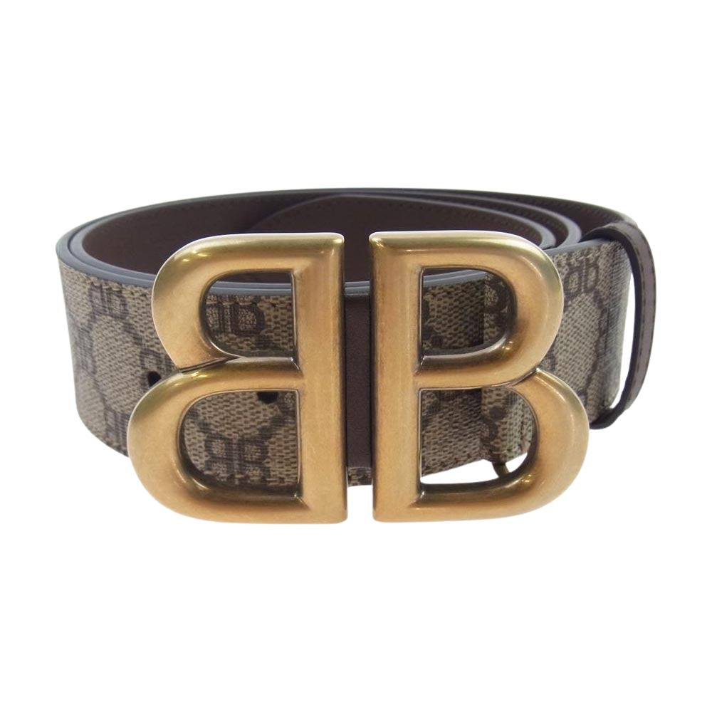 BALENCIAGA バレンシアガ 680453 2103Z0001 GUCCI グッチ 680453 2103Z0001 BBバックル GGキャンバス ベルト  ライトブラウン系 ゴールド系【新古品】【未使用】【中古】