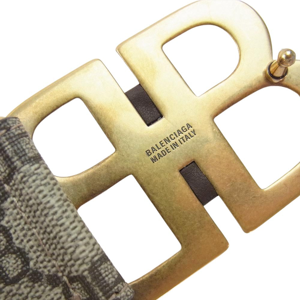 BALENCIAGA バレンシアガ 680453 2103Z0001 GUCCI グッチ 680453 2103Z0001 BBバックル GGキャンバス ベルト  ライトブラウン系 ゴールド系【新古品】【未使用】【中古】