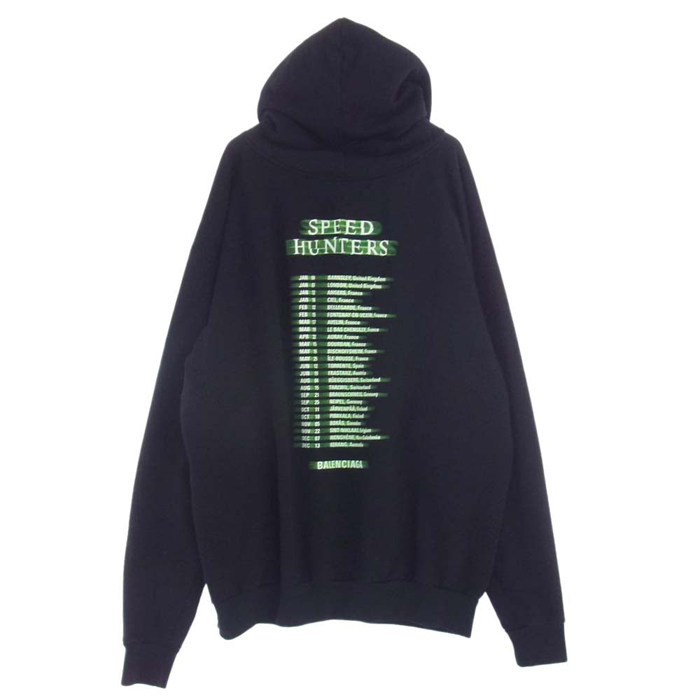 BALENCIAGA バレンシアガ 559523 TDV38 1000 speedhunters スピードハンターズ スピハン プリント プルオーバー パーカー ブラック系 M【中古】