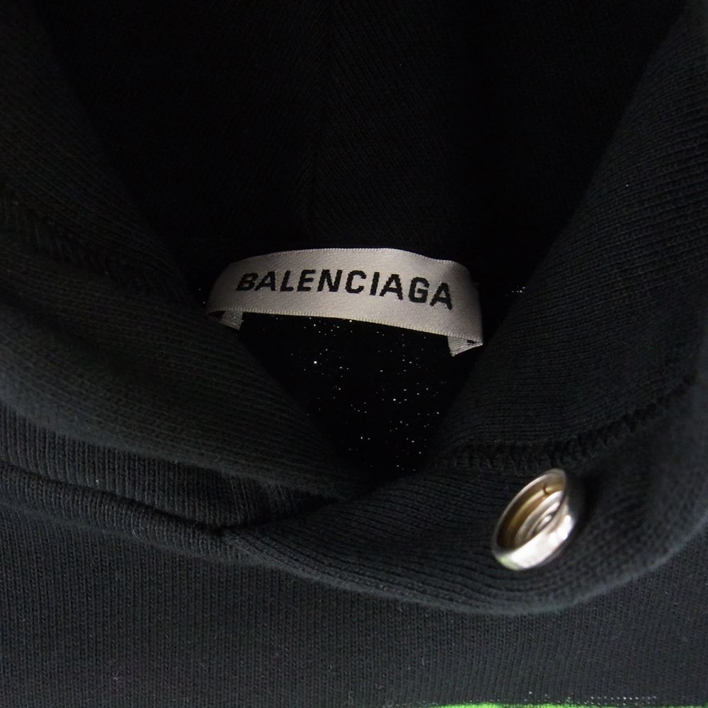 BALENCIAGA バレンシアガ 559523 TDV38 1000 speedhunters スピードハンターズ スピハン プリント プルオーバー パーカー ブラック系 M【中古】