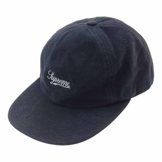 Supreme シュプリーム 17AW Script Corduroy 6panel CAP ロゴ刺繍 コーデュロイ キャップ ブラック系【中古】