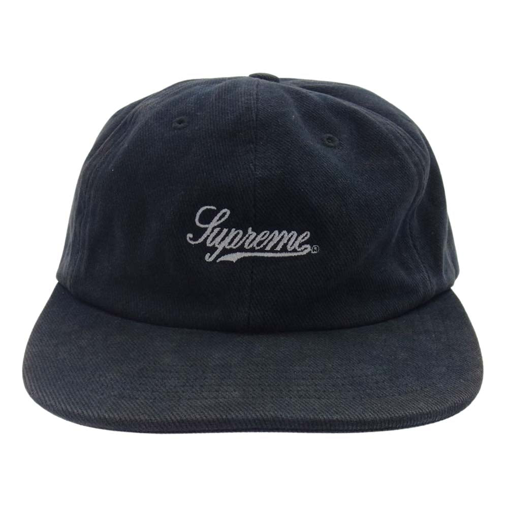 Supreme シュプリーム 17AW Script Corduroy 6panel CAP ロゴ刺繍 コーデュロイ キャップ ブラック系【中古】