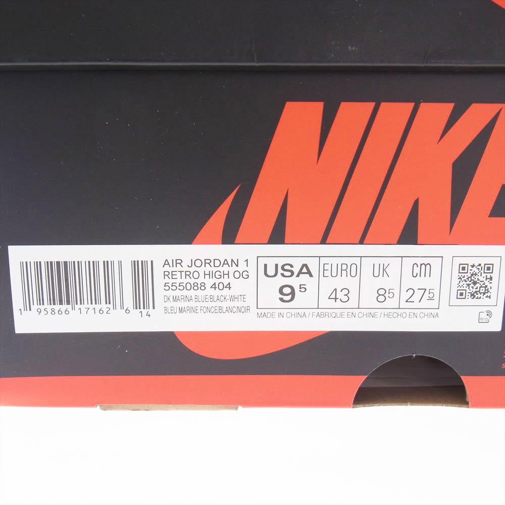 NIKE AIR JORDAN ナイキ ジョーダン 555088-404 1 Retro High AJ1 OG Dark Marina Blue ハイカット スニーカー ブルー系 27.5cm【極上美品】【中古】
