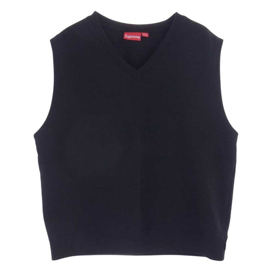 Supreme シュプリーム 23SS  SWEAT Shirt Vest Vネック スウェット ベスト ブラック系 L【中古】