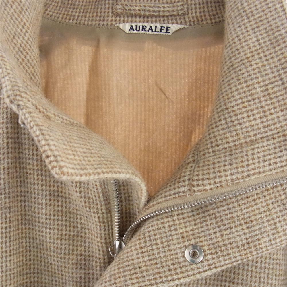 AURALEE オーラリー 22AW A22AB01DT  WOOL HAIRLINE LIGHT TWEED ZIP BLOUSON #TOP IVORY ウール ヘアラインツイード ジップブルゾン ベージュ系 5【中古】