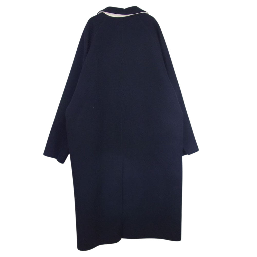 SUNSEA サンシー 21AW 21A35 FELTON COAT ウール フェルトン コート ネイビー系 3【中古】