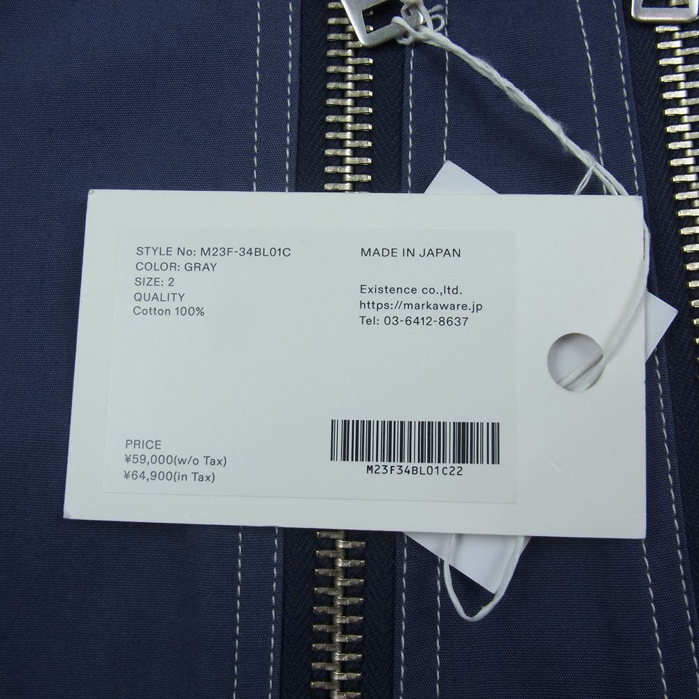 marka マーカ ONLY ARK ARKnets アークネッツ別注 23AW M23F-34BL01C SHORT MODS CHANGED TO DOUBLE ZIPS ショート モッズ チェンジ ダブルジップ ジャケット グレー系 2【美品】【中古】