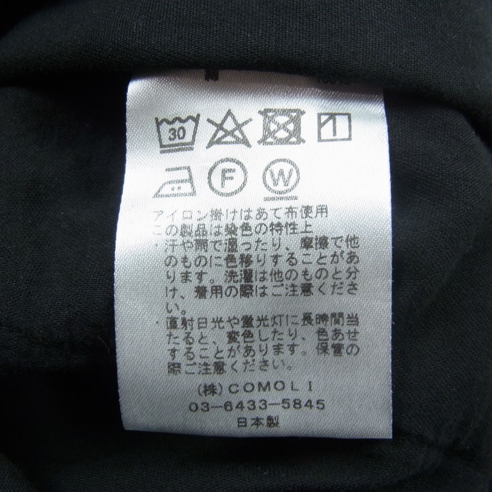 COMOLI コモリ 23AW Y03-03005 製品染 ドローストリングパンツ ブラック系 1【中古】