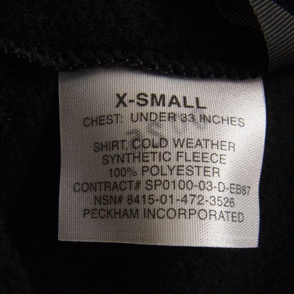 ミリタリー デッドストック 米軍 アメリカ軍 ECWCS GEN2 POLARTEC エクワックス ポーラテック フリースジャケット ブラック系 XS【極上美品】【中古】