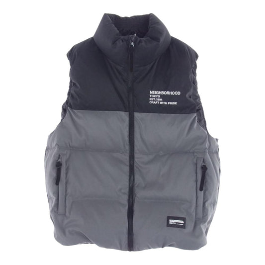 NEIGHBORHOOD ネイバーフッド 232TSNH-JKM05 CLASSIC DOWN VEST クラシック ダウン ベスト グレー系 ブラック系 S【新古品】【未使用】【中古】