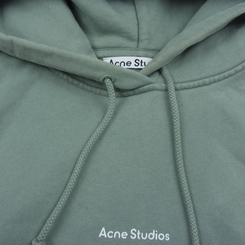 ACNE STUDIOS アクネストゥディオズ FN-WN-SWEA000131 ロゴ プリント プルオーバ― パーカー フーディー カーキ系 XS【中古】