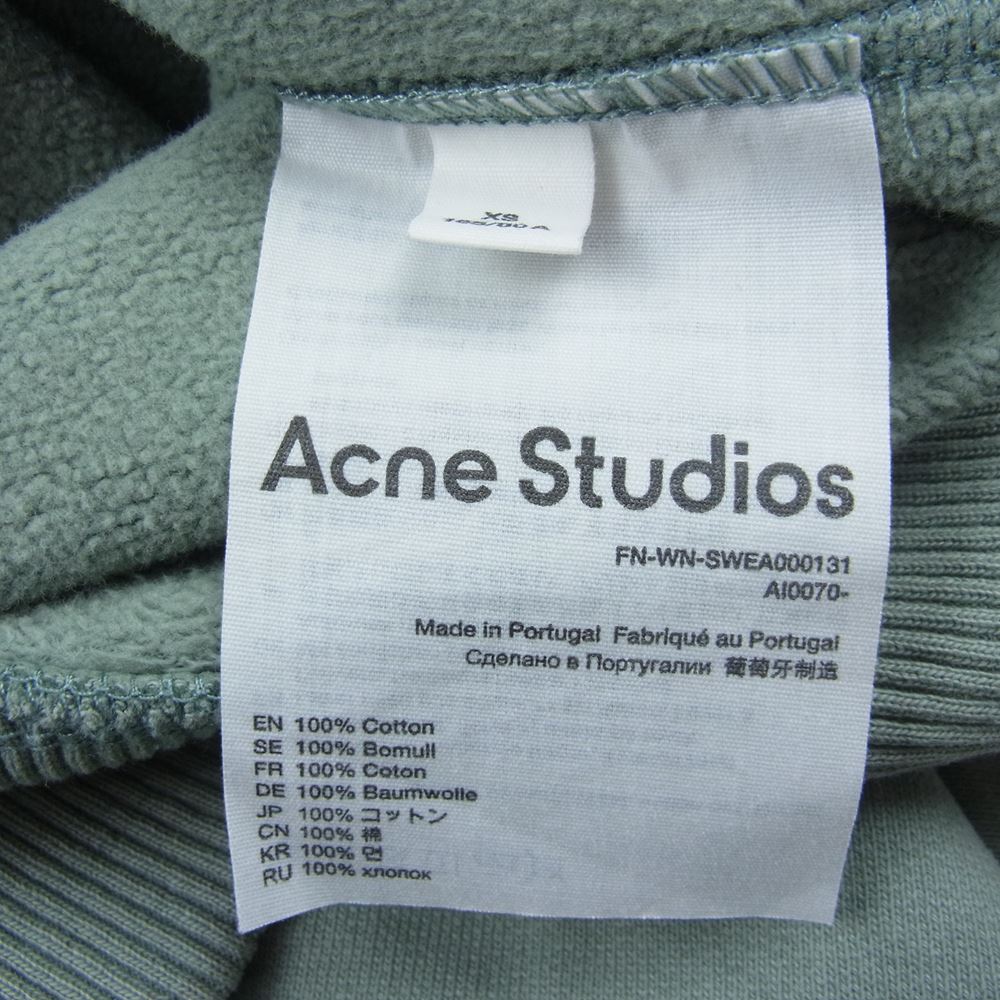ACNE STUDIOS アクネストゥディオズ FN-WN-SWEA000131 ロゴ プリント プルオーバ― パーカー フーディー カーキ系 XS【中古】