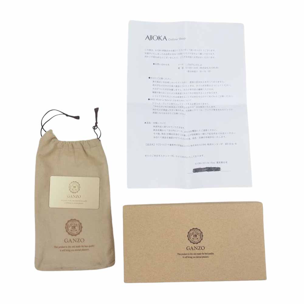 GANZO ガンゾ コルドバーノ コードバン 二つ折り 長財布 ウォレット カーキ系【美品】【中古】