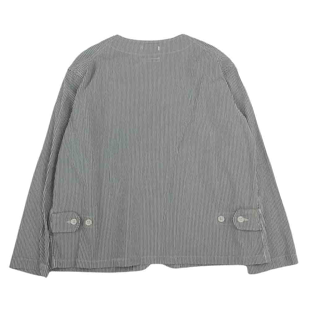 Engineered Garments エンジニアードガーメンツ Cardigan Jacket-Seersucker Stripe ストライプ シアサッカー地 Vネック カーディガン インディゴブルー系 XS【中古】