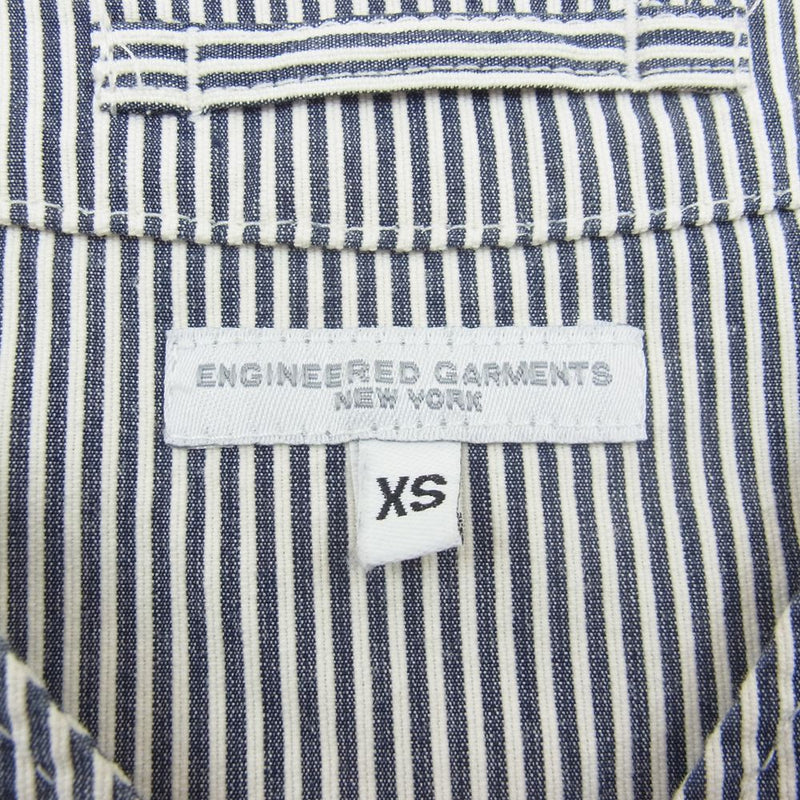 Engineered Garments エンジニアードガーメンツ Cardigan Jacket-Seersucker Stripe ストライプ シアサッカー地 Vネック カーディガン インディゴブルー系 XS【中古】
