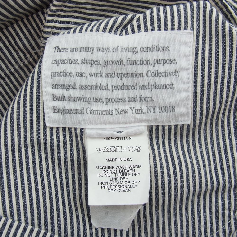 Engineered Garments エンジニアードガーメンツ Cardigan Jacket-Seersucker Stripe ストライプ シアサッカー地 Vネック カーディガン インディゴブルー系 XS【中古】