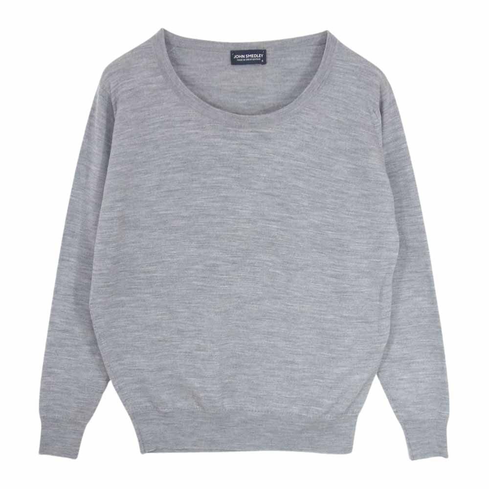 JOHN SMEDLEY ジョンスメドレー イギリス製 ウール クルーネック ニット グレー系 S【中古】