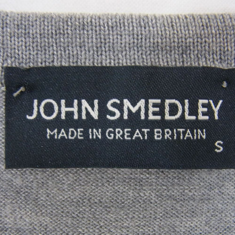 JOHN SMEDLEY ジョンスメドレー イギリス製 ウール クルーネック ニット グレー系 S【中古】