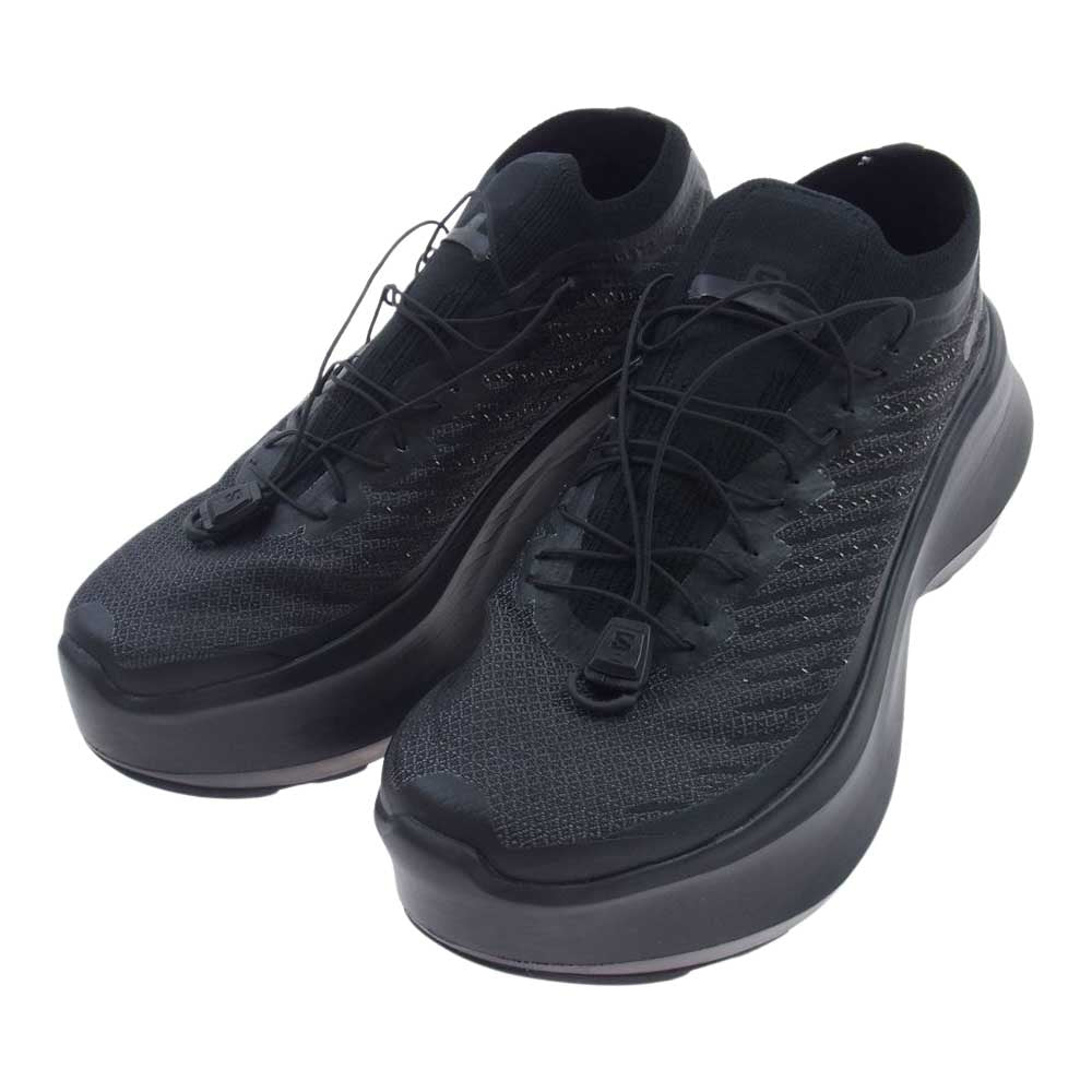 COMME des GARCONS コムデギャルソン 471952 × SALOMON サロモン プラットフォーム メッシュ スニーカー ブラック系 25cm【中古】