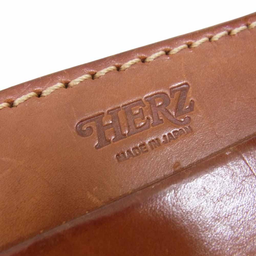 HERZ ヘルツ S-148-CA 持ち手付き レザー セカンドバッグ ブラウン系【中古】