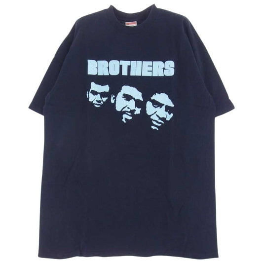 Supreme シュプリーム 01SS Brothers Tee ブラザーズ プリント 半袖 Tシャツ ネイビー系 L【中古】