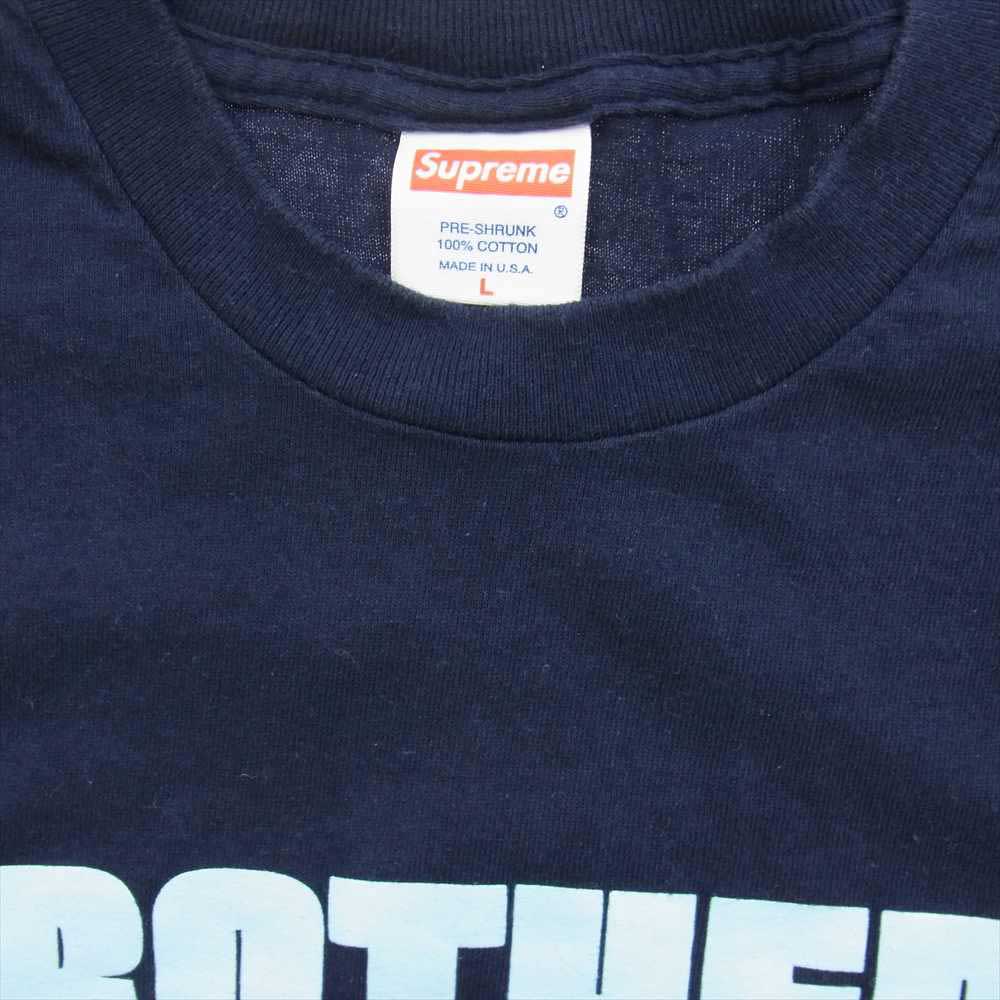 Supreme シュプリーム 01SS Brothers Tee ブラザーズ プリント 半袖 Tシャツ ネイビー系 L【中古】