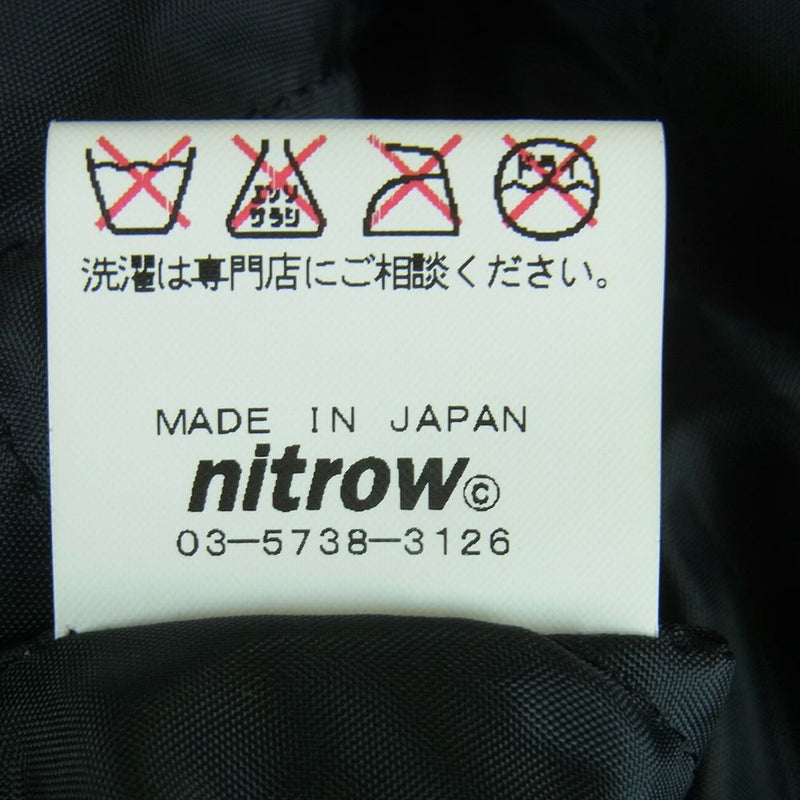 ナイトロウ NW022-JK04 スタジャン ウール レザー スタジアム ジャケット 日本製 ブラック系 シルバー系【中古】