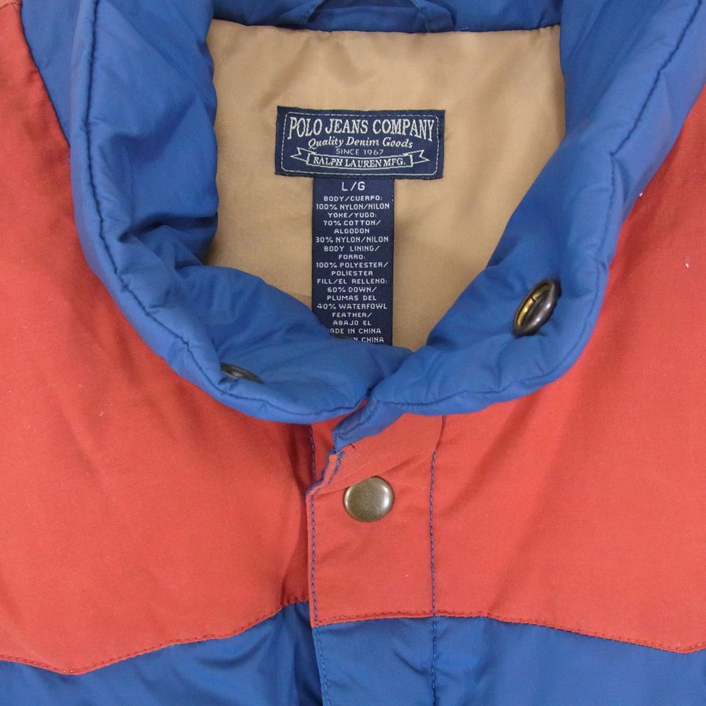POLO RALPH LAUREN ポロ・ラルフローレン JEANS COMPANY ダウン ベスト ブルー系 L【中古】