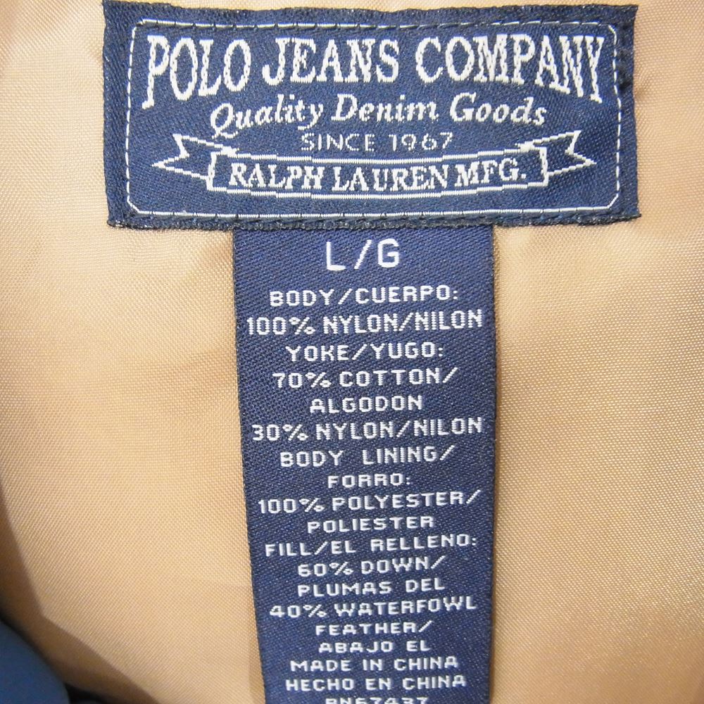 POLO RALPH LAUREN ポロ・ラルフローレン JEANS COMPANY ダウン ベスト ブルー系 L【中古】