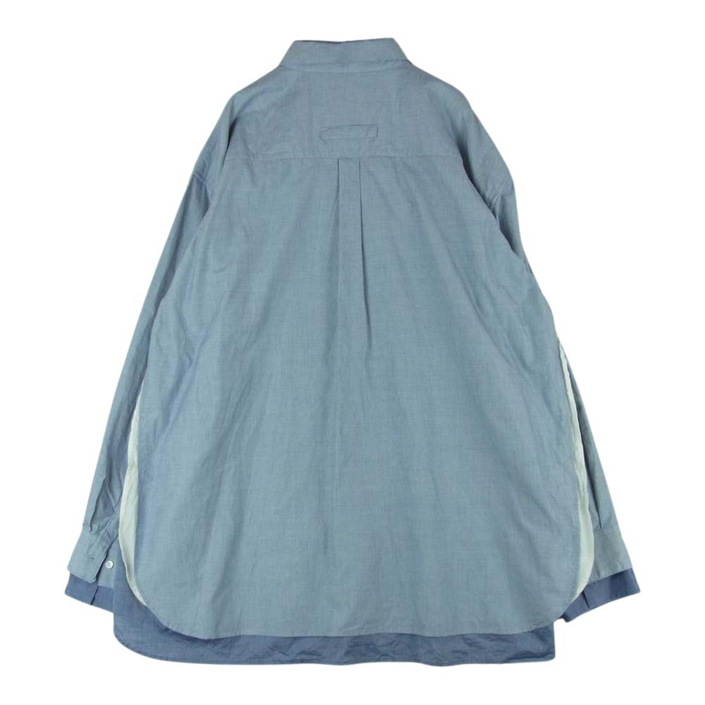 シュタイン ST.382-1 OVERSIZED LAYERED SHIRT オーバー サイズ レイヤード 長袖 シャツ グレー系 ブルー系 M【中古】