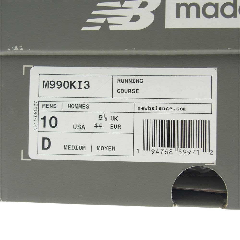 NEW BALANCE ニューバランス 21SS  M990 KI3 × KITH RONNIE FIEG V3 キス ロニーファイグ ジェネシス ローカット スニーカー  インディゴブルー系 28cm【美品】【中古】