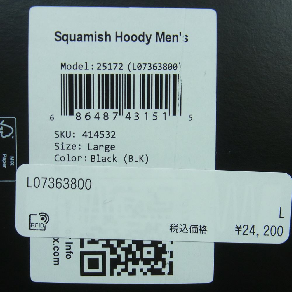 ARC'TERYX アークテリクス 25172 Squamish Hoody  スコーミッシュ フーディ ナイロン ジャケット バングラデシュ製 ブラック系 L【美品】【中古】
