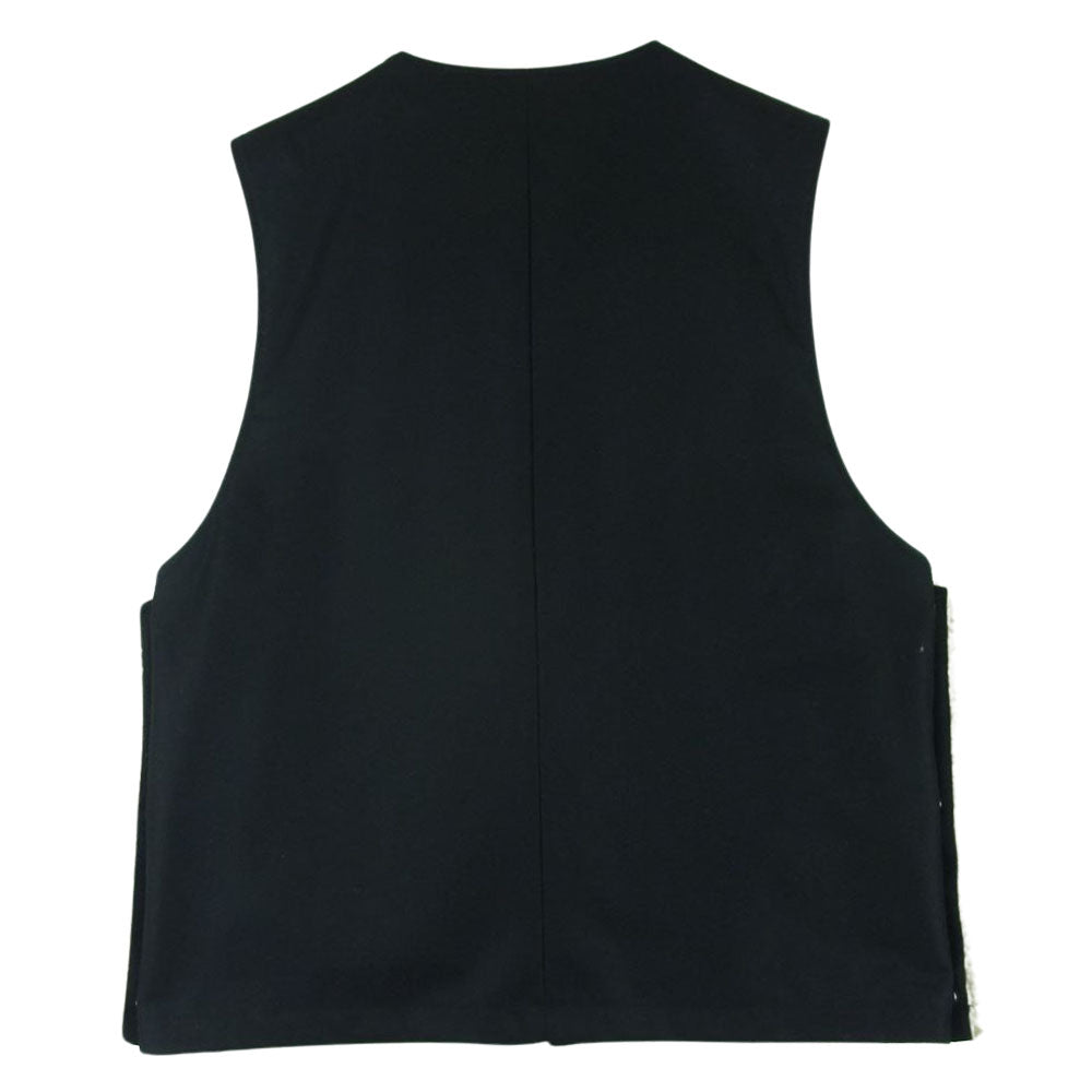 シュタイン ST.419 WOOL BOA REVERSIBLE VEST ウール リバーシブル ボア ベスト ブラック系 カーキベージュ系 M【極上美品】【中古】