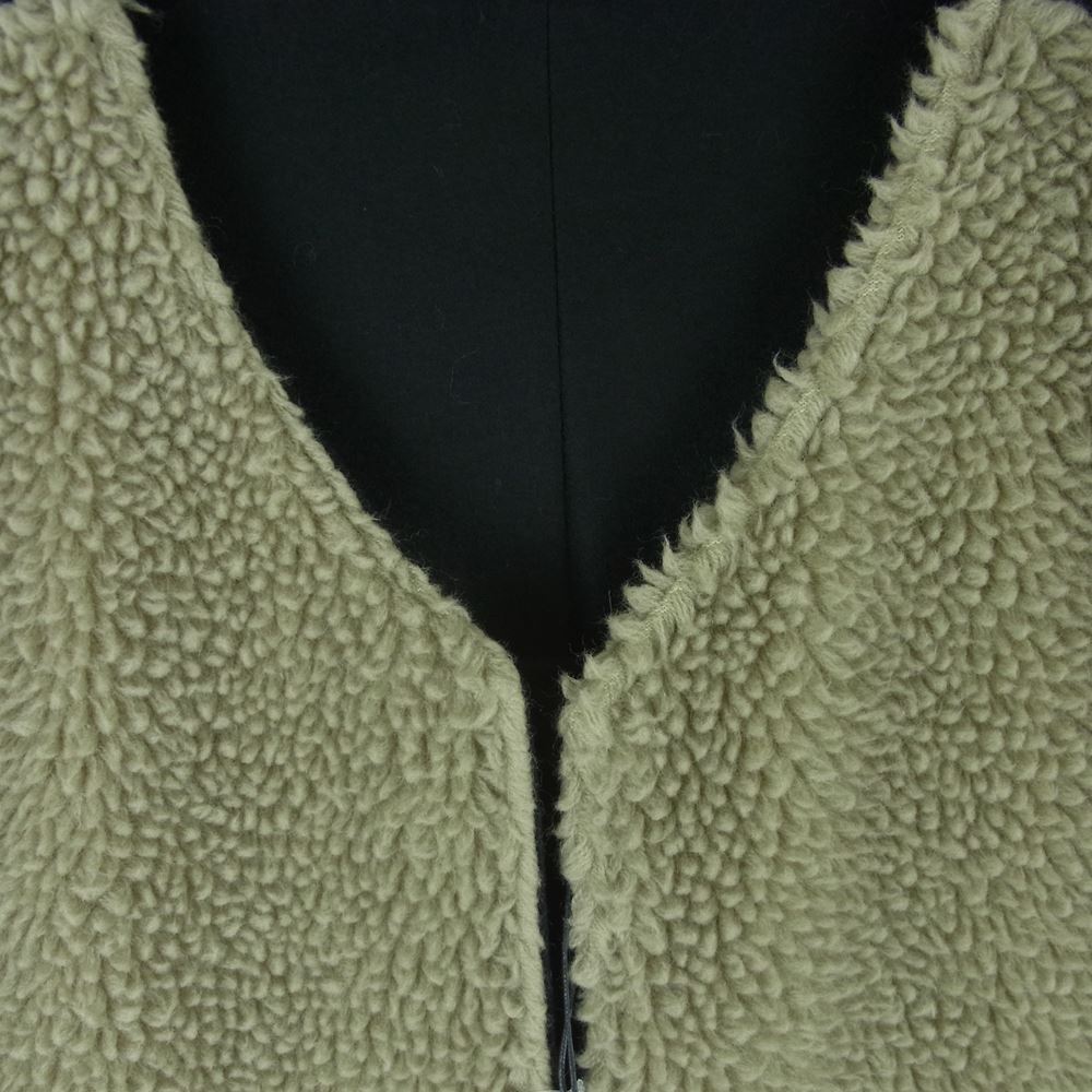 シュタイン ST.419 WOOL BOA REVERSIBLE VEST ウール リバーシブル ボア ベスト ブラック系 カーキベージュ系 M【極上美品】【中古】