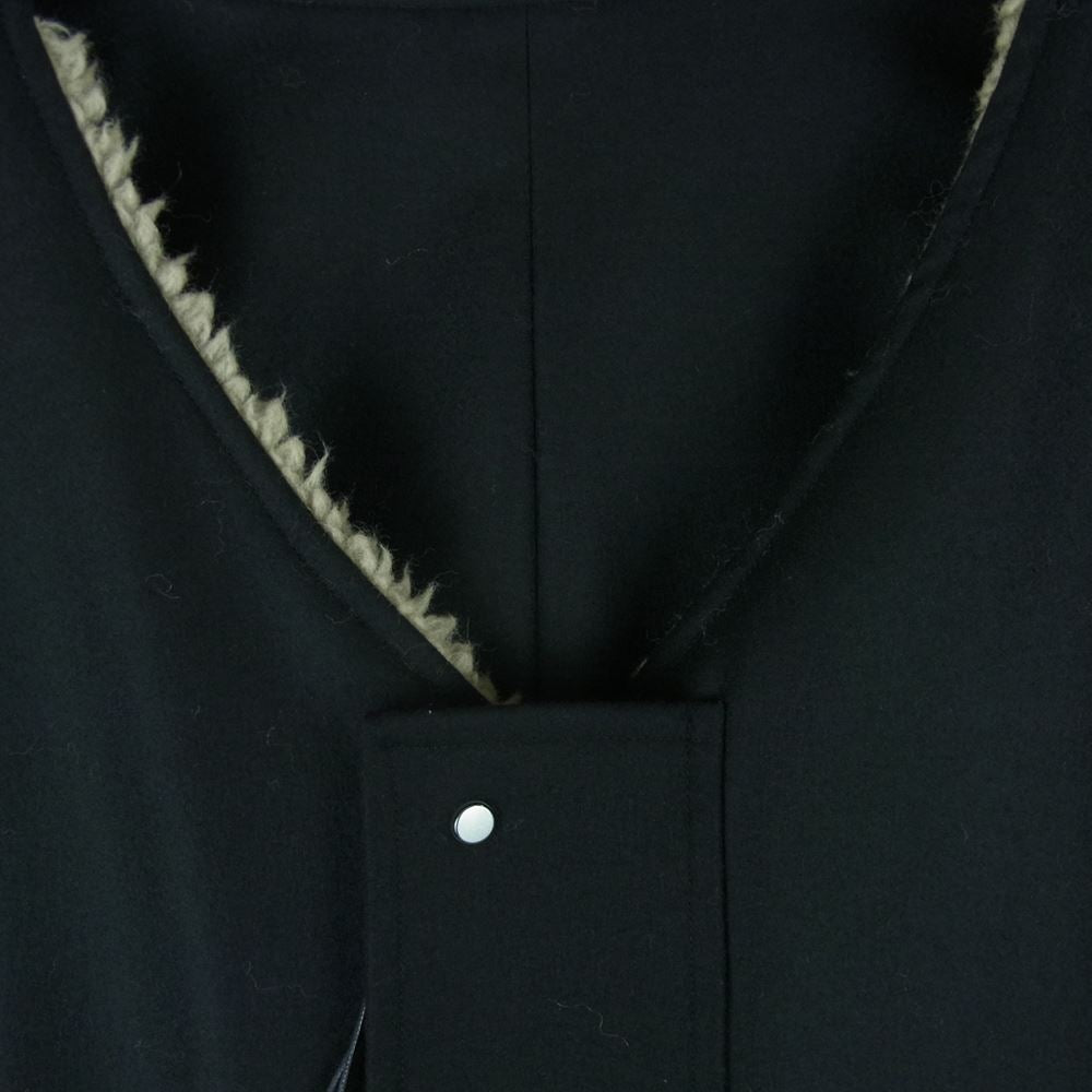 シュタイン ST.419 WOOL BOA REVERSIBLE VEST ウール リバーシブル ボア ベスト ブラック系 カーキベージュ系 M【極上美品】【中古】