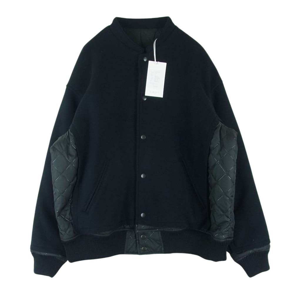 ヨーク 22AW YK22AW0395B BROKEN AWARD JACKET キルティング切替 アワード ジャケット スタジャン スタジアム ジャンパー ブラック系 3【美品】【中古】