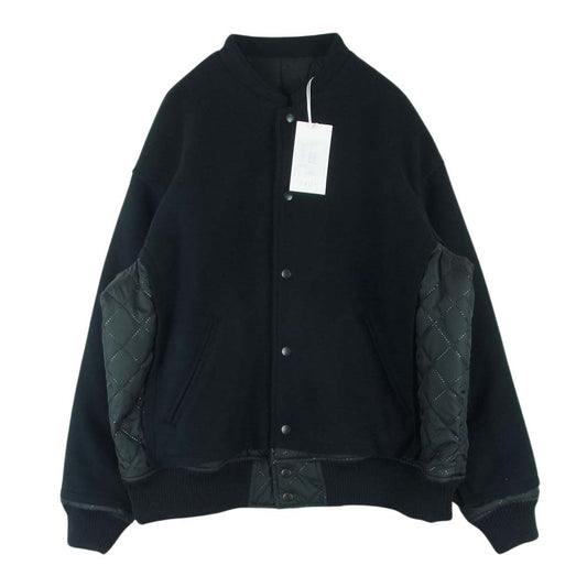 ヨーク 22AW YK22AW0395B BROKEN AWARD JACKET キルティング切替 アワード ジャケット スタジャン スタジアム ジャンパー ブラック系 3【美品】【中古】